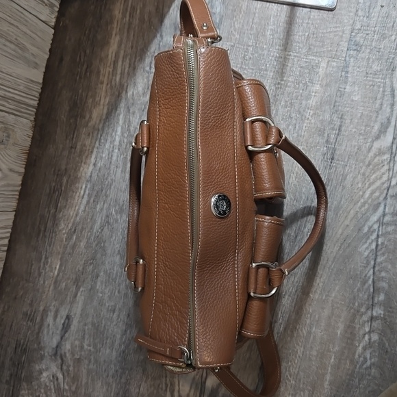 Vintage Dooney and Bourke Chestnut Double Pocket Satchel/Tote - Picture 8 of 11